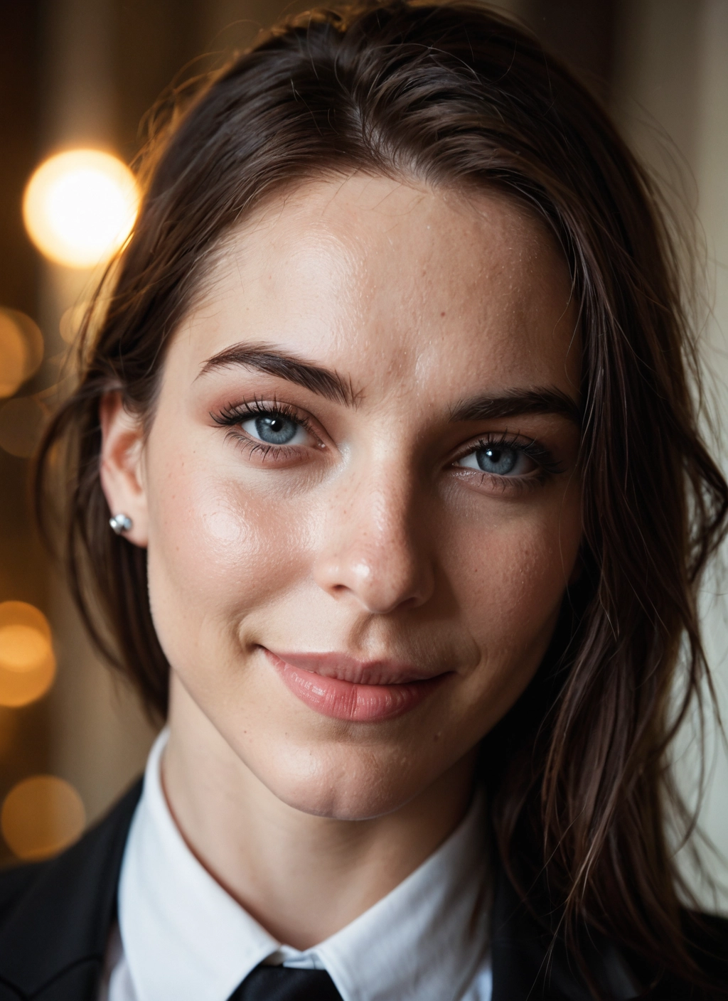 1girl, solo, realistic, earrings, jewelry, looking at viewer · Yamete.gg