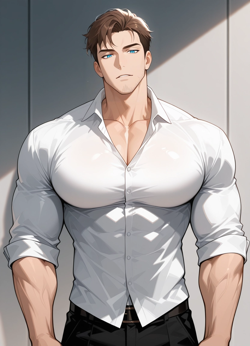 bara, male focus, 1boy, muscular, muscular male, pectorals
