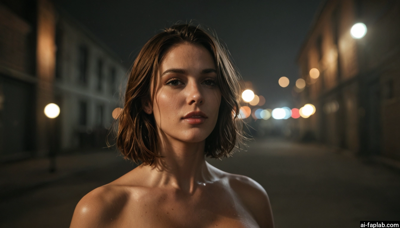1girl, solo, short hair, looking at viewer, brown hair, lips