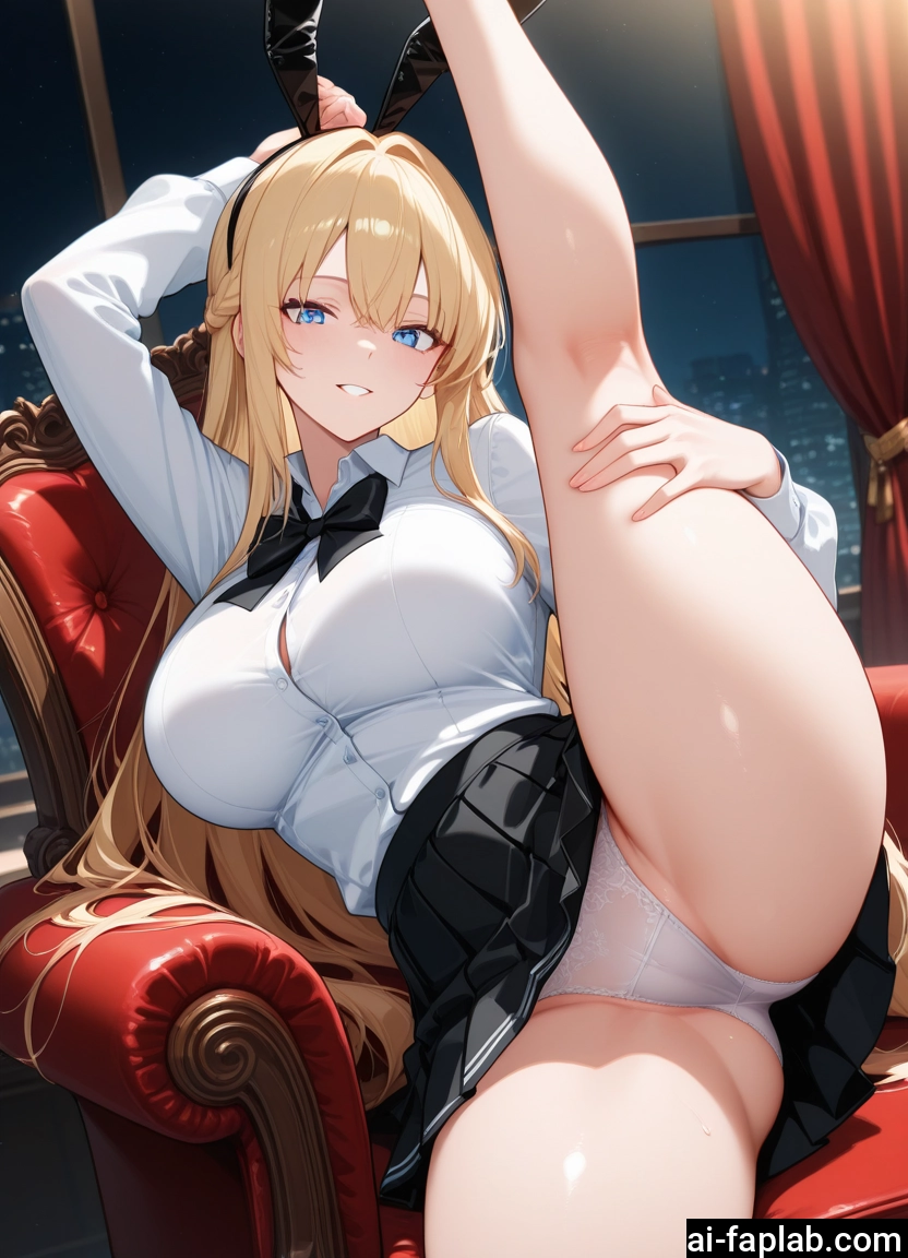 1girl, underwear, panties, breasts, skirt, long hair