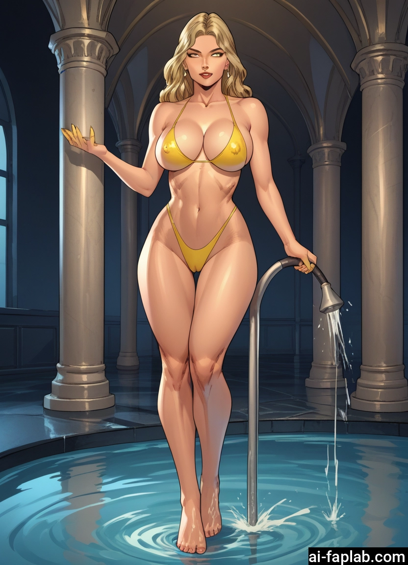 1girl, swimsuit, breasts, bikini, blonde hair, solo · Yamete.gg