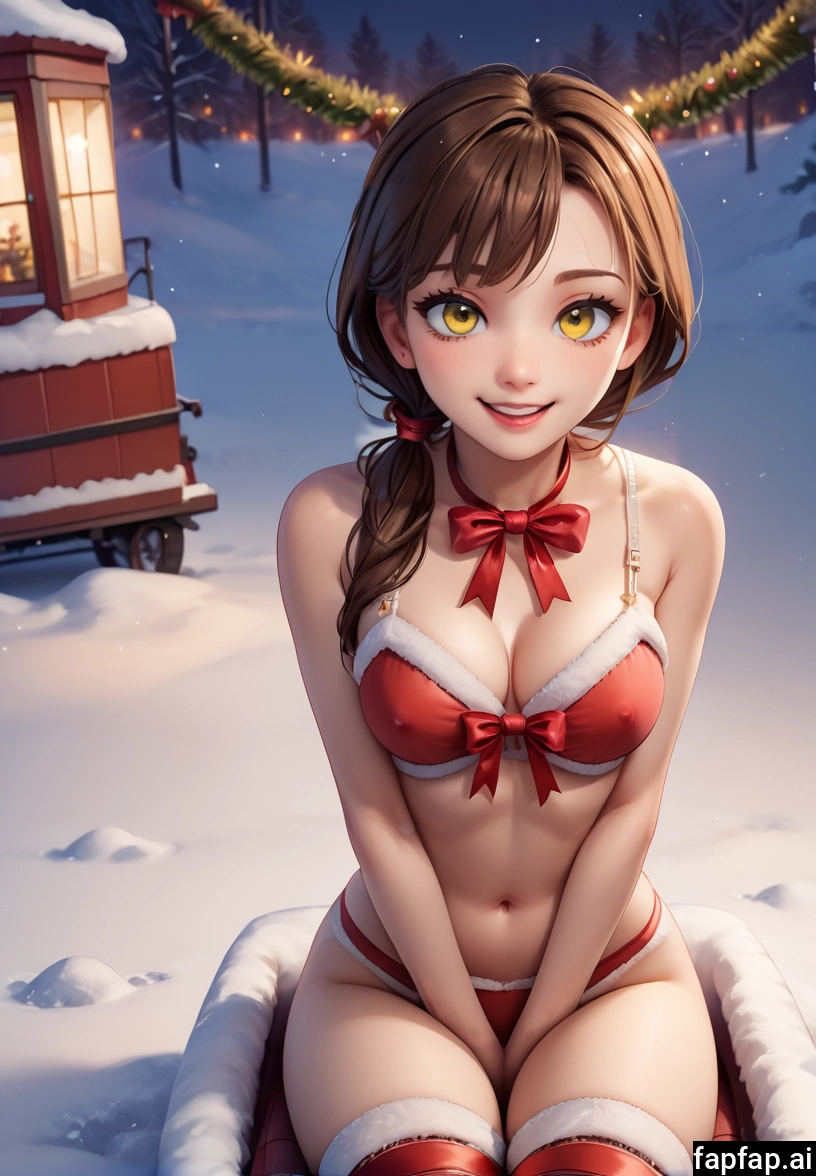 1girl, solo, breasts, thighhighs, brown hair, looking at viewer · Yamete.gg
