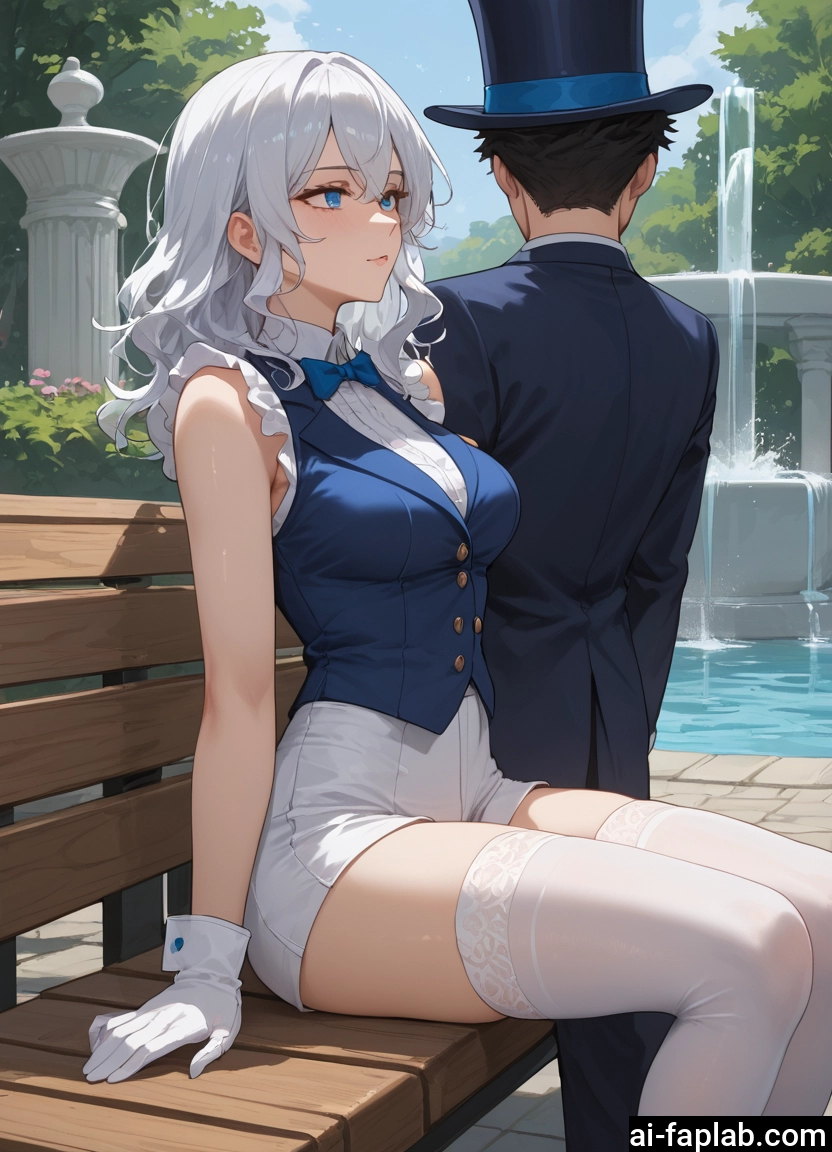 1girl, thighhighs, 1boy, blue eyes, gloves, white legwear
