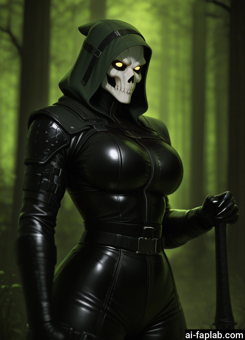 1girl, breasts, bodysuit, hood, solo, large breasts