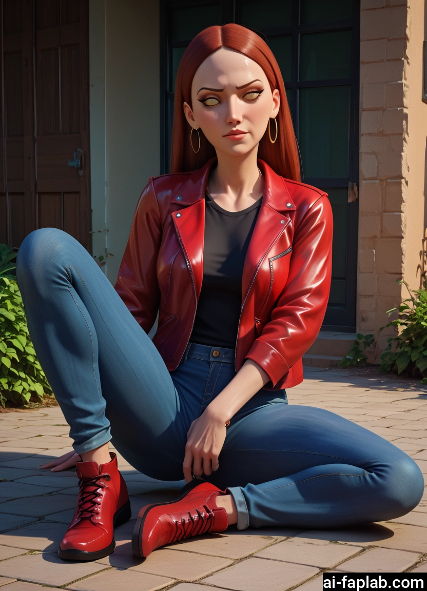 1girl, jewelry, solo, earrings, pants, jacket · Yamete.gg