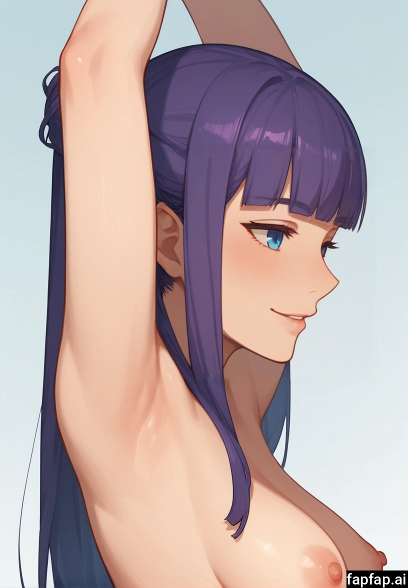 1girl, breasts, solo, nipples, armpits, blue eyes