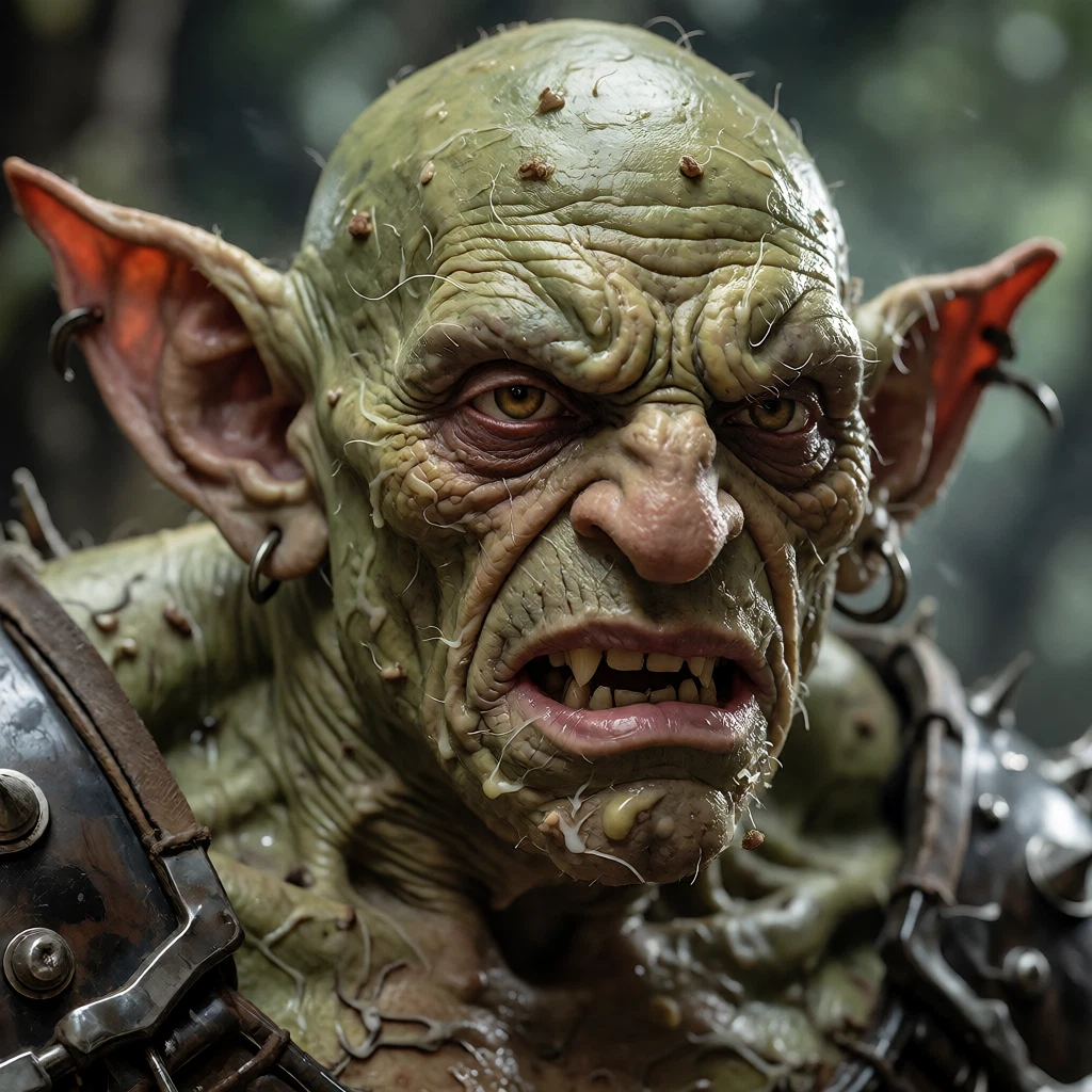 solo, 1boy, green skin, male focus, goblin, pointy ears · Yamete.gg