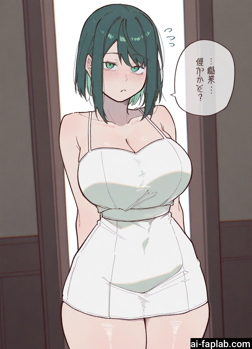 1girl, breasts, green eyes, dress, solo, cleavage