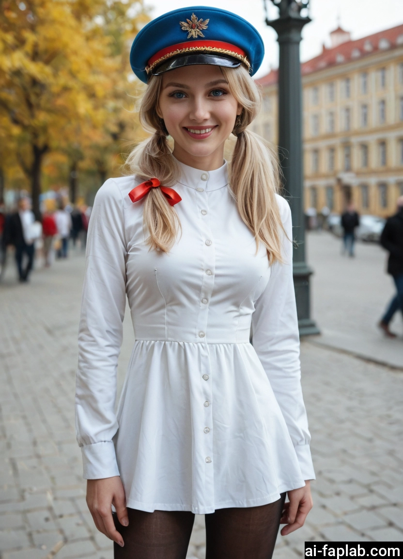 1girl, blonde hair, hat, twintails, pantyhose, smile