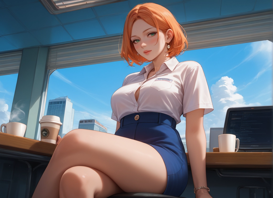 1girl, crossed legs, jewelry, breasts, skirt, solo · Yamete.gg