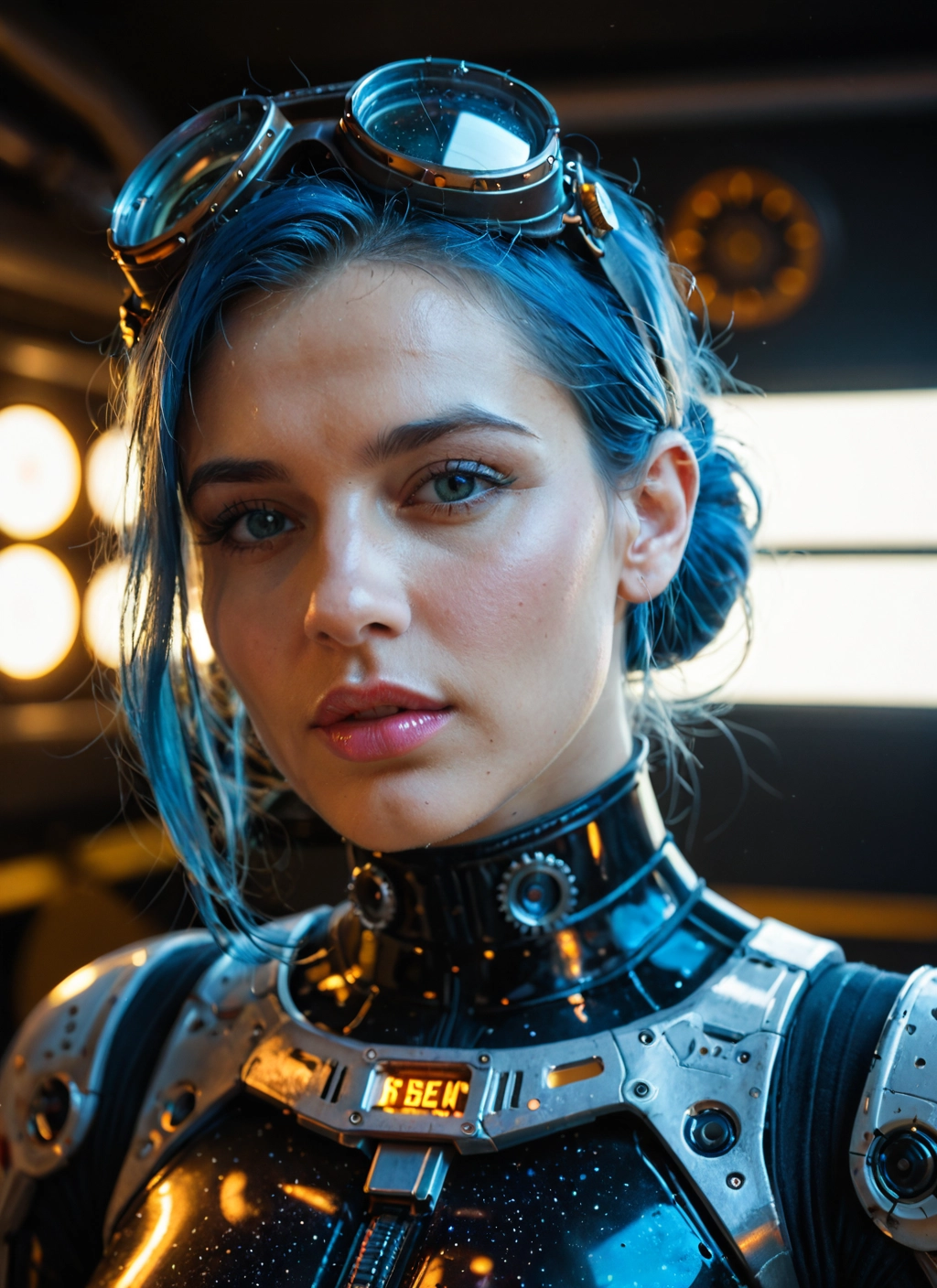 1girl, solo, goggles, goggles on head, looking at viewer, bodysuit · Yamete.gg