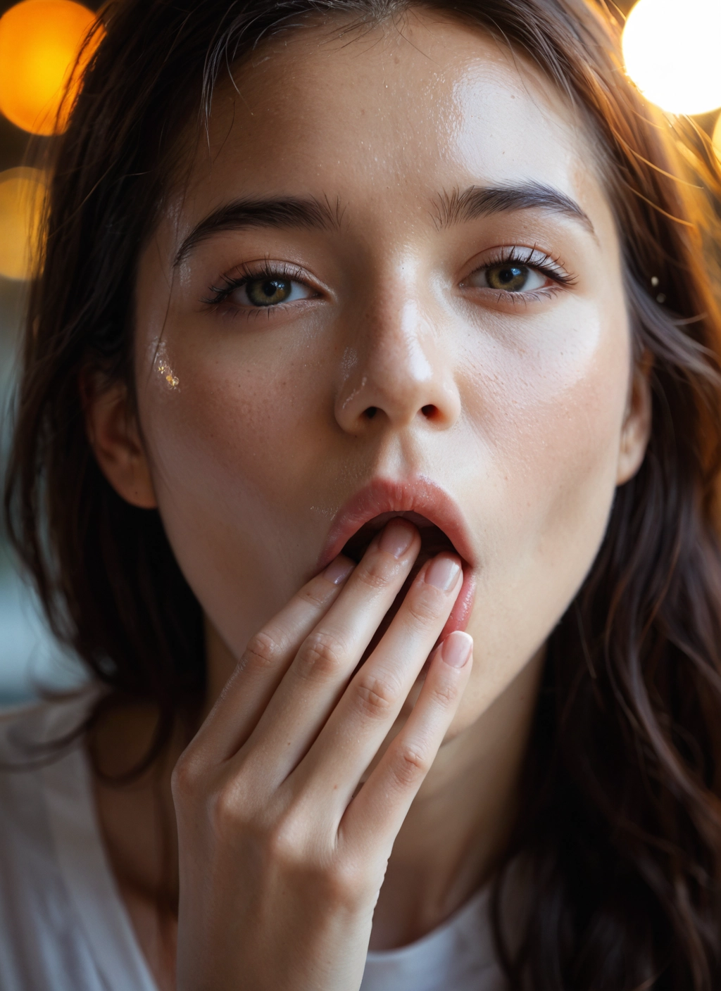1girl, solo, looking at viewer, realistic, brown eyes, brown hair · Yamete.gg
