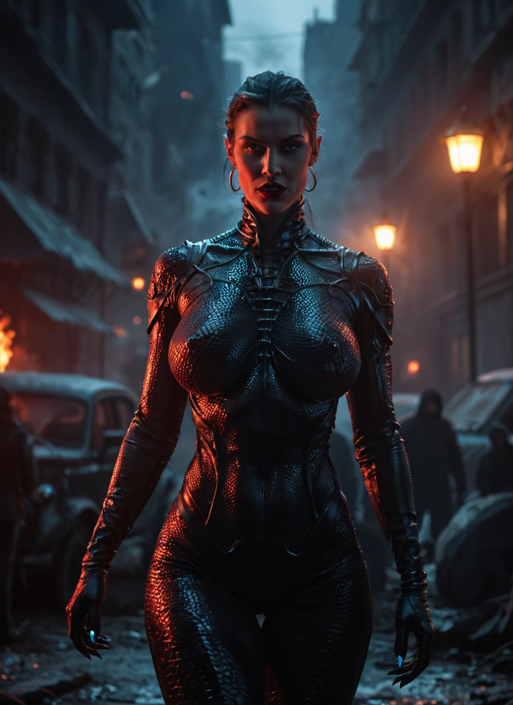 1girl, bodysuit, breasts, motor vehicle, jewelry, ground vehicle · Yamete.gg