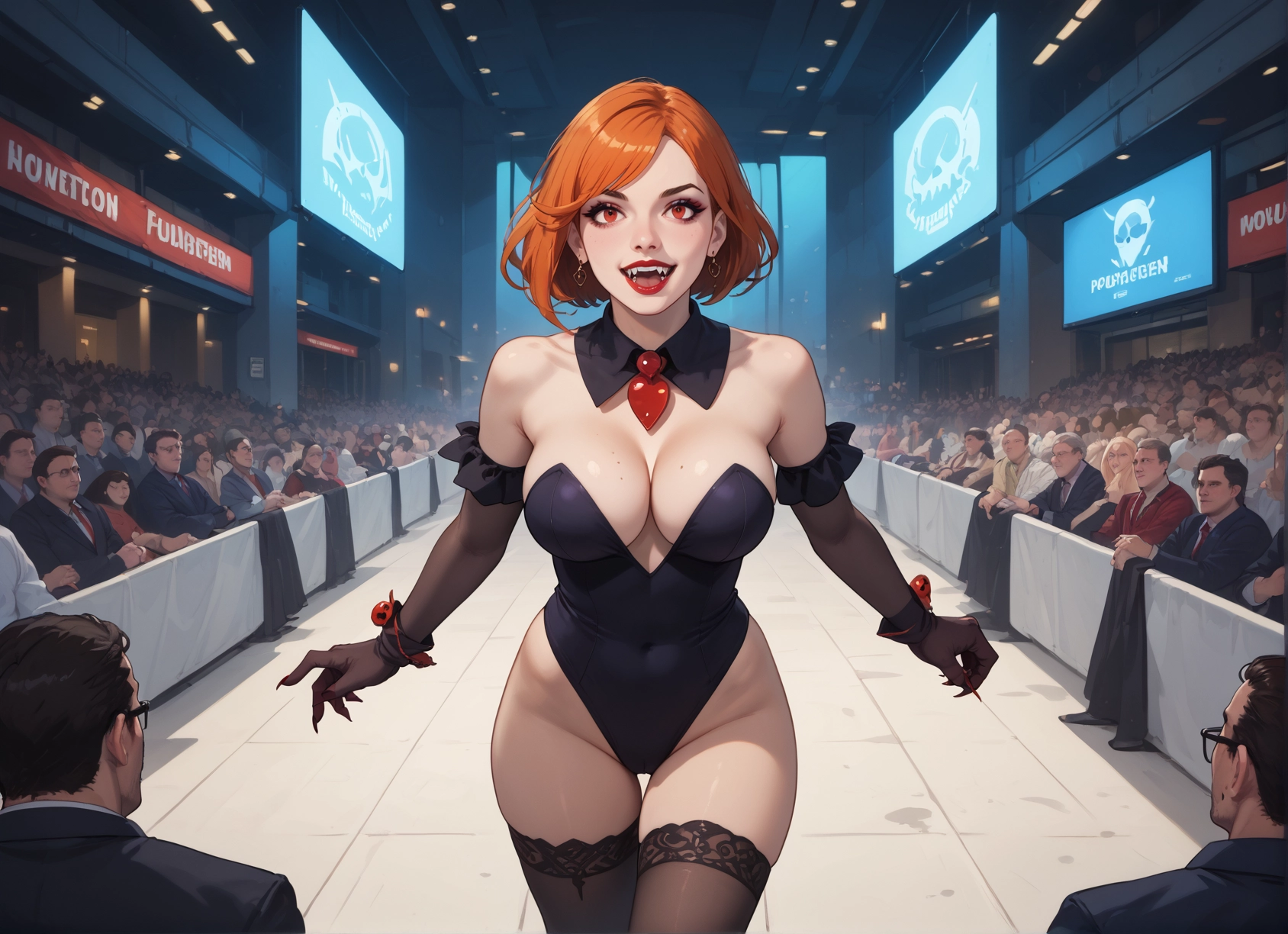 breasts, thighhighs, gloves, 1girl, leotard, jewelry · Yamete.gg