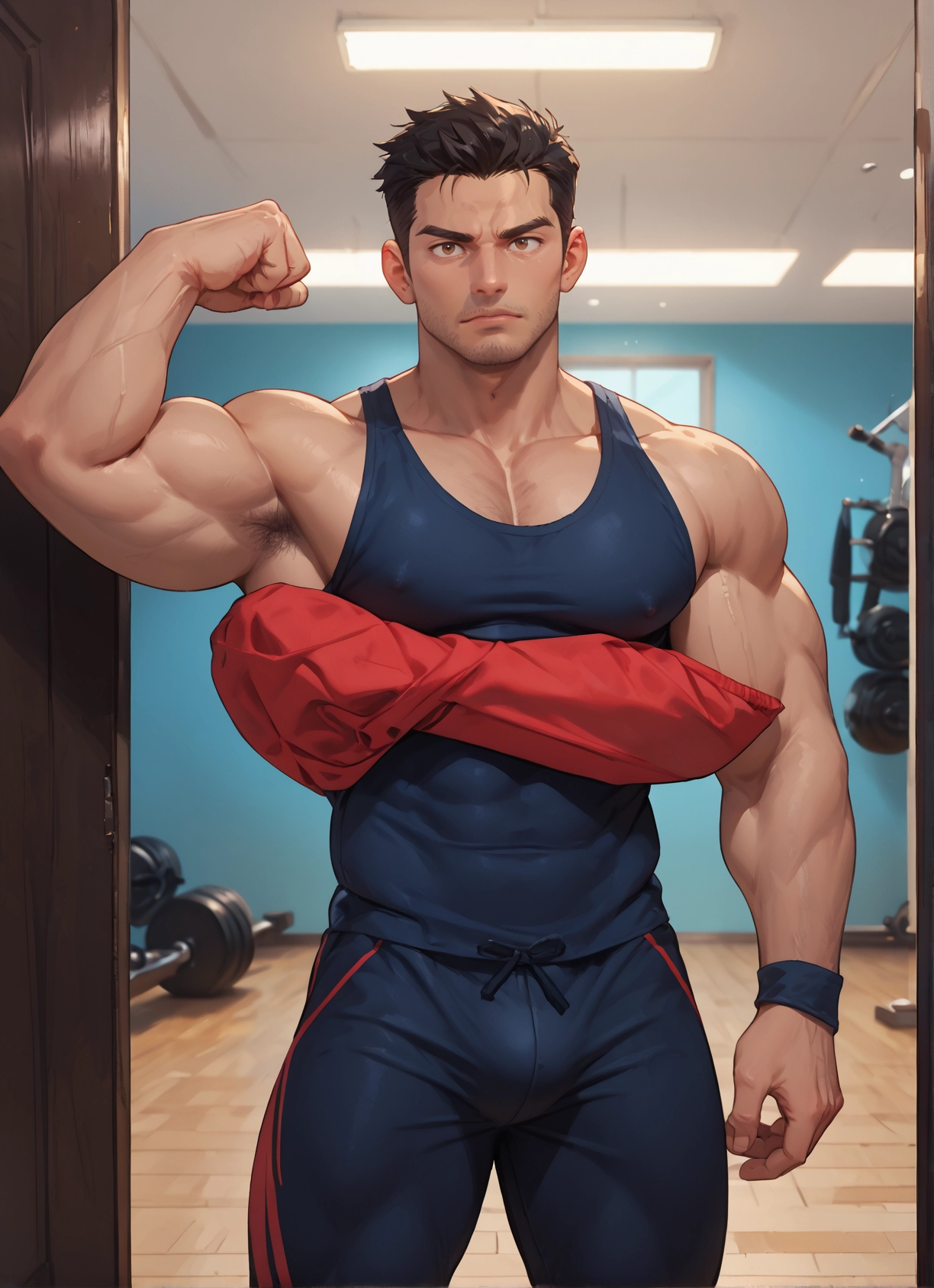 male focus, muscular, muscular male, 1boy, bara, pectorals · Yamete.gg