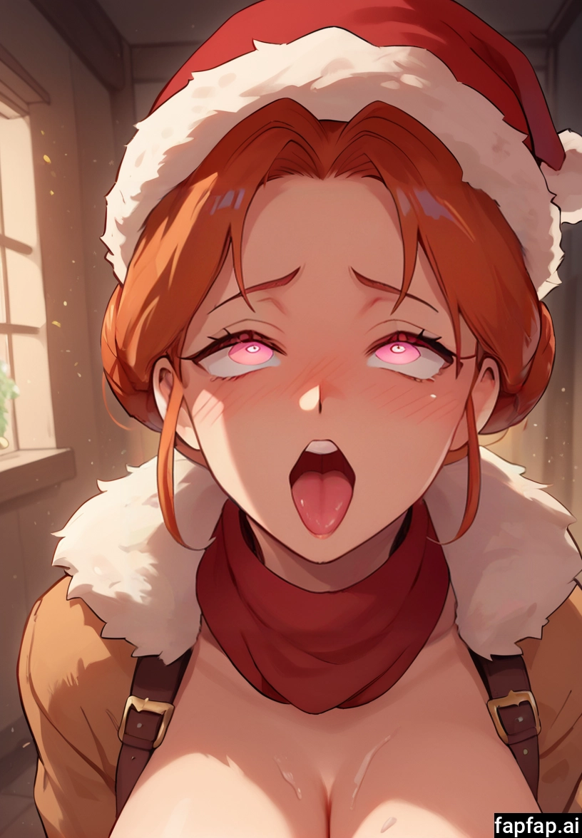1girl, breasts, santa hat, heart-shaped pupils, hat, solo · Yamete.gg