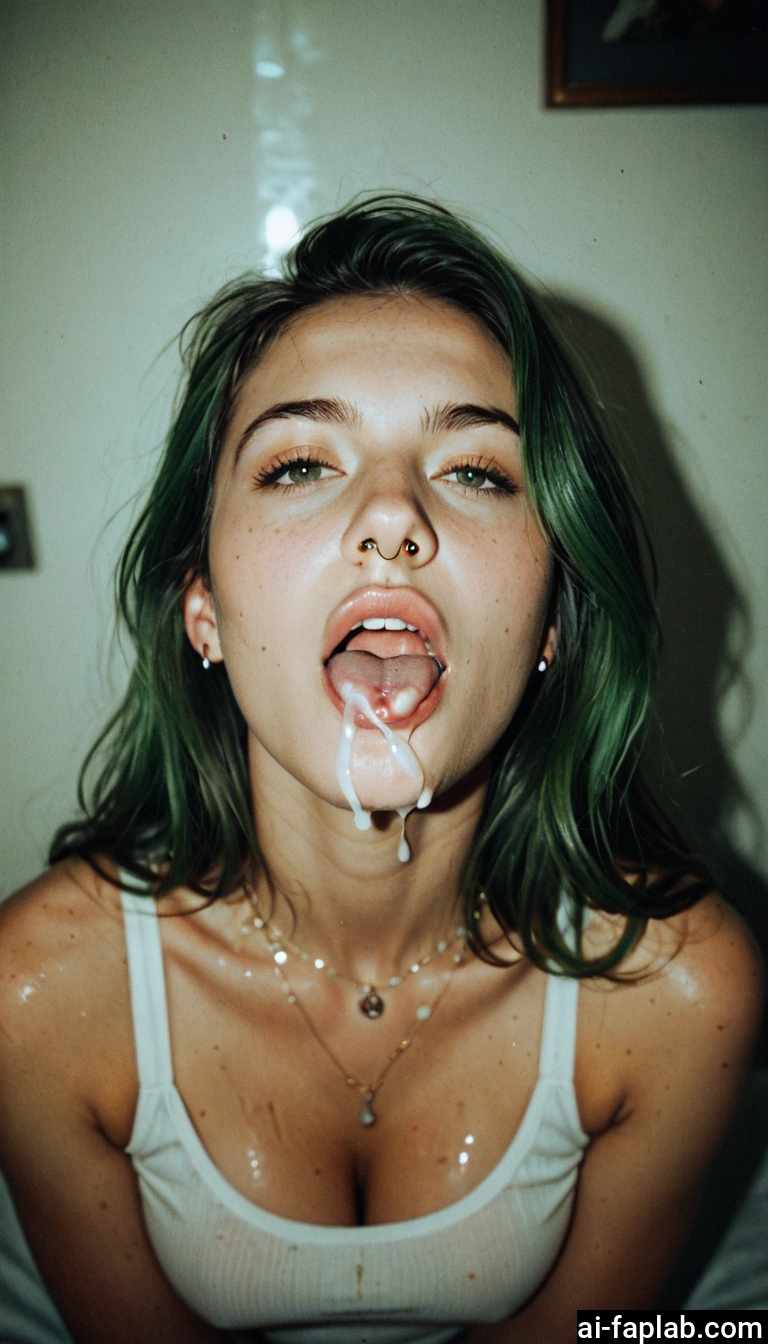 1girl, solo, breasts, cum in mouth, jewelry, piercing · Yamete.gg
