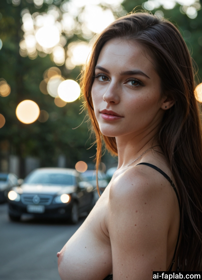 1girl, breasts, solo, nipples, motor vehicle, car · Yamete.gg