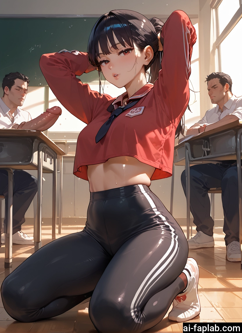 1girl, penis, multiple boys, uncensored, 2boys, pants