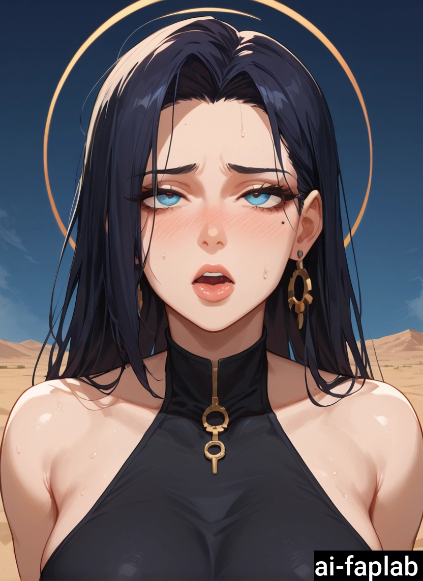 1girl, solo, jewelry, earrings, breasts, blue eyes