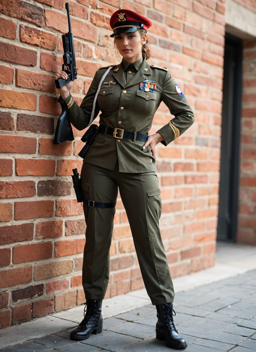 1girl, weapon, gun, solo, uniform, military · Yamete.gg