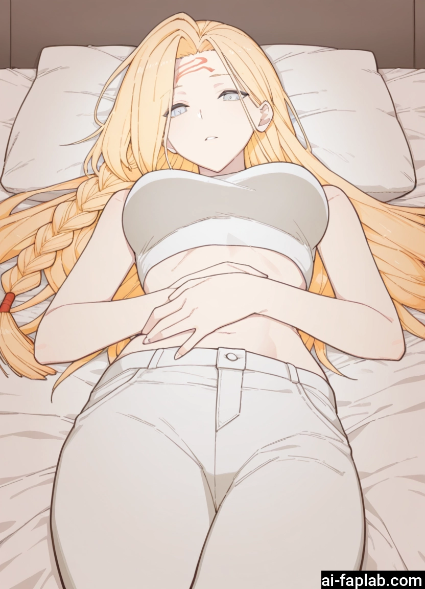 1girl, long hair, blonde hair, breasts, lying, solo