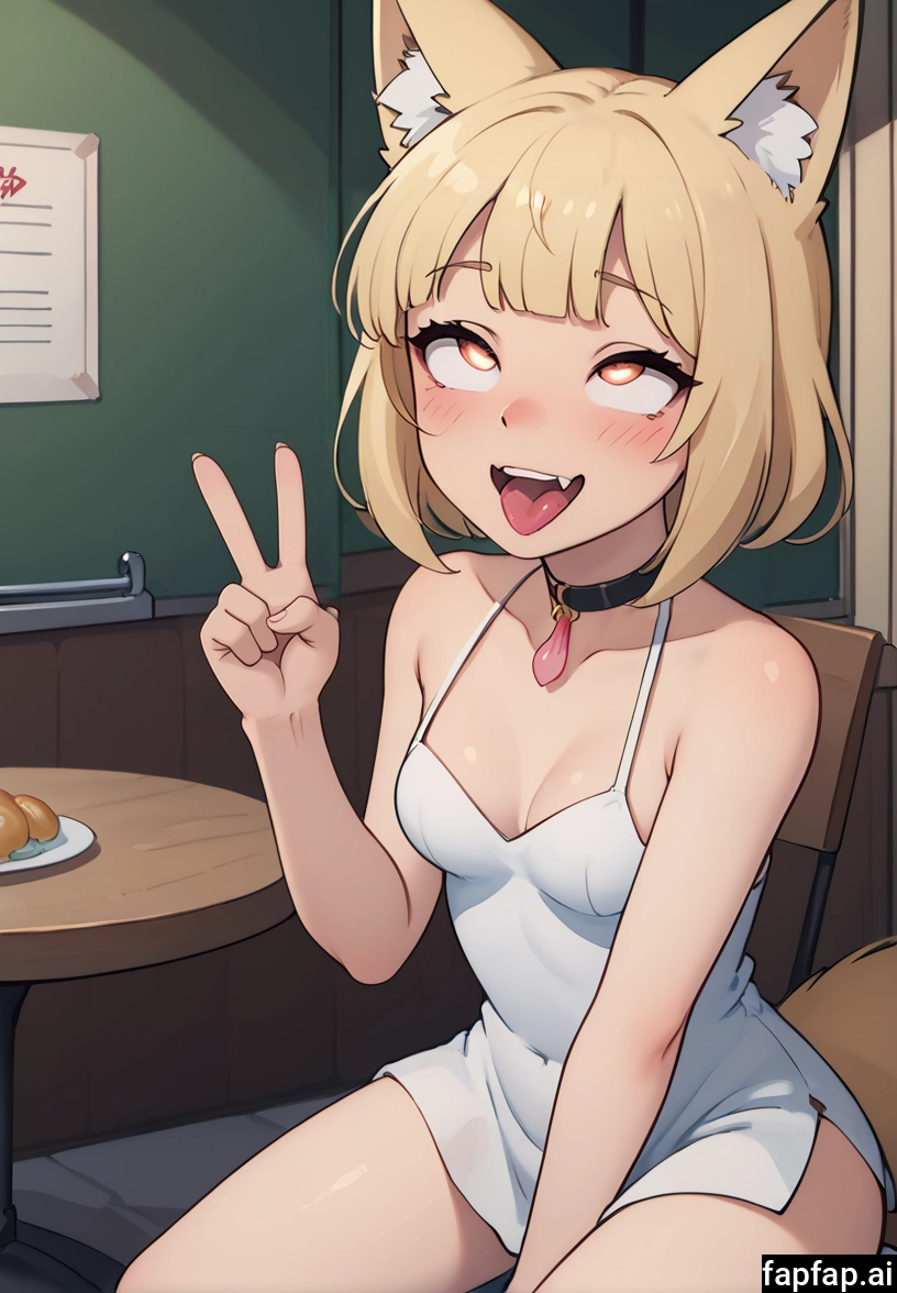 1girl, breasts, animal ears, solo, sitting, blonde hair · Yamete.gg