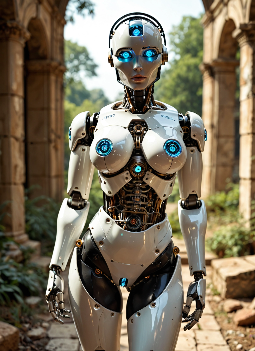 1girl, solo, blue eyes, robot joints, robot, breasts · Yamete.gg