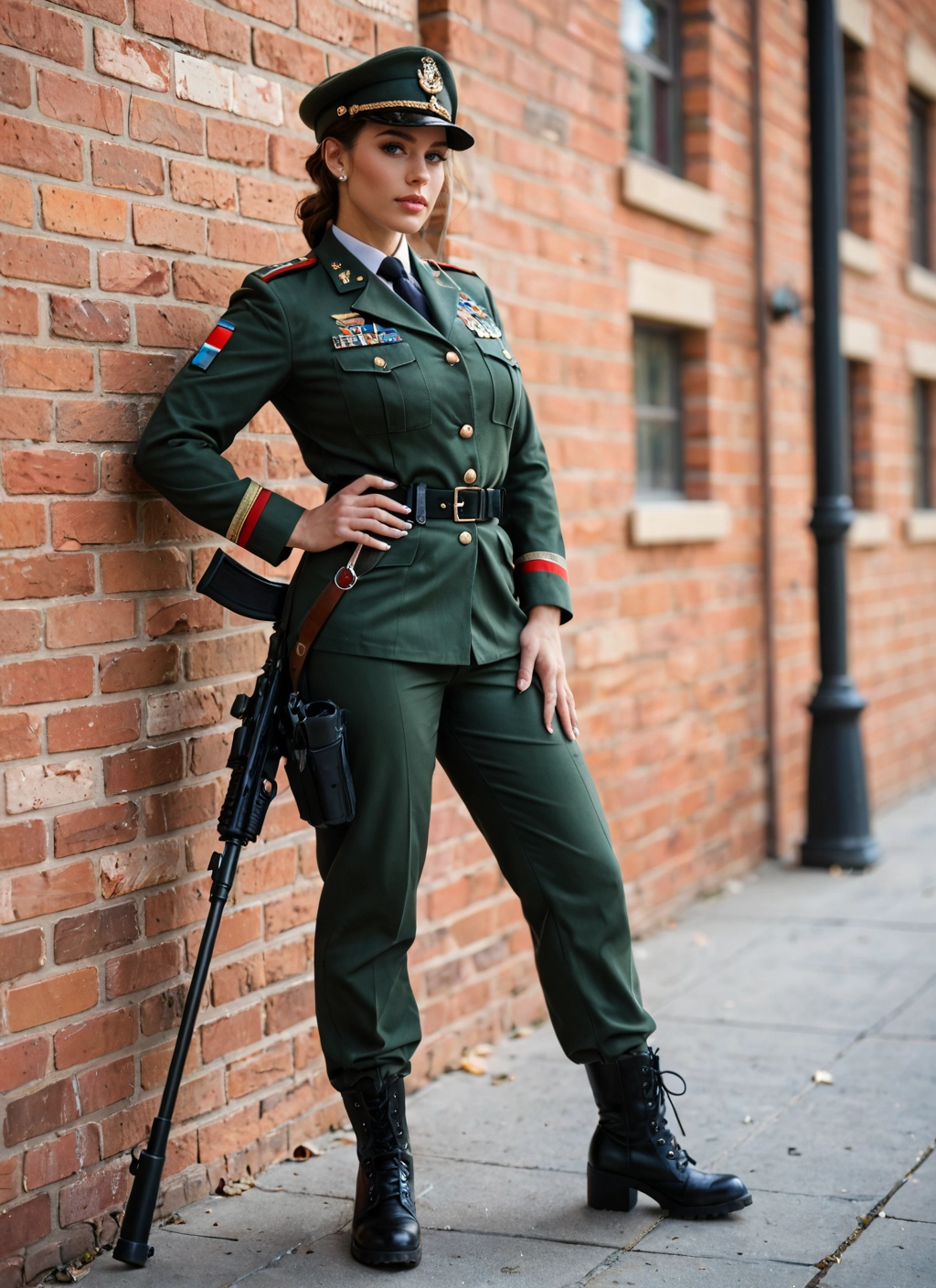 1girl, weapon, gun, solo, uniform, rifle · Yamete.gg