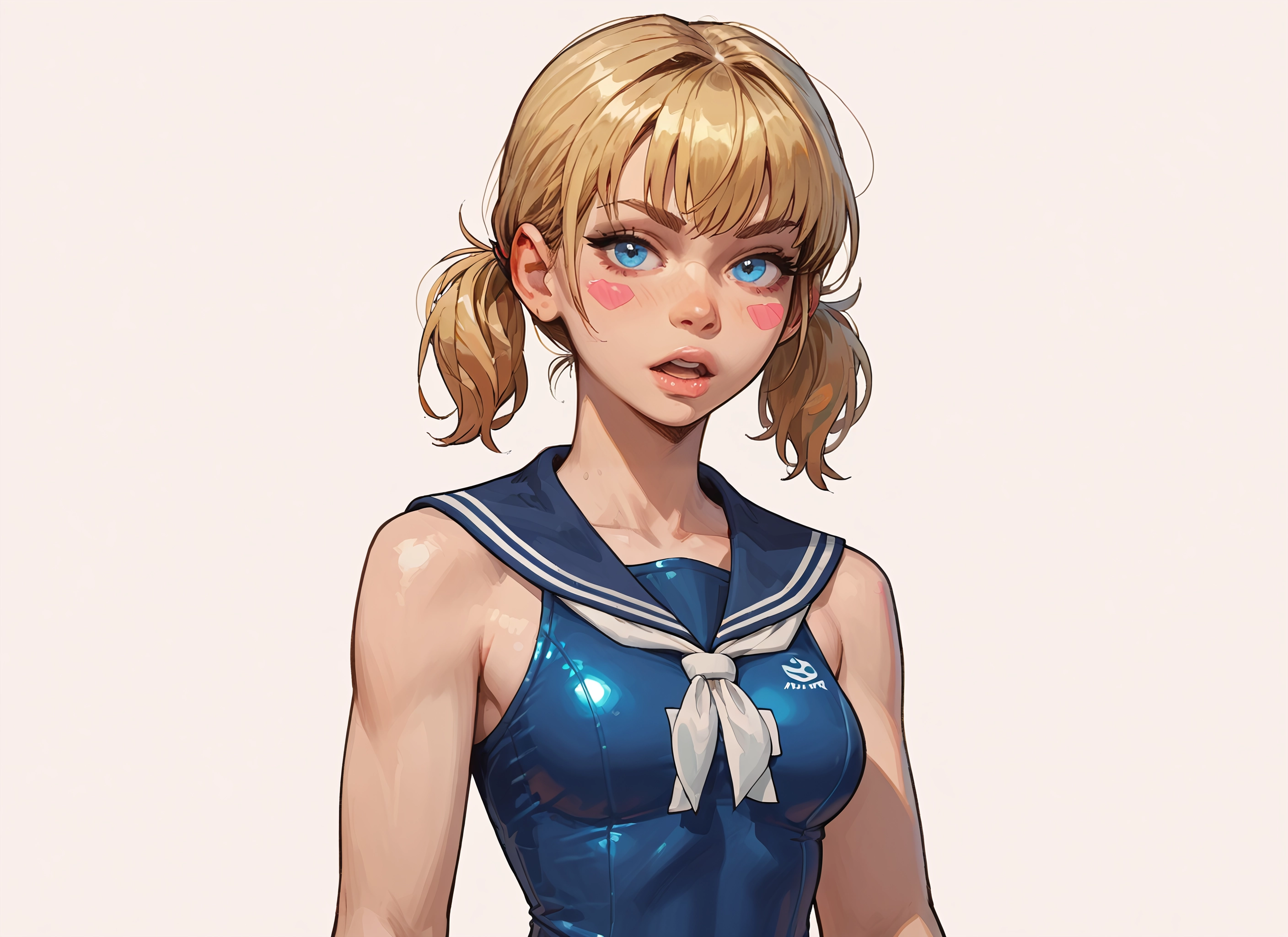 1girl, solo, blue eyes, twintails, blonde hair, swimsuit · Yamete.gg