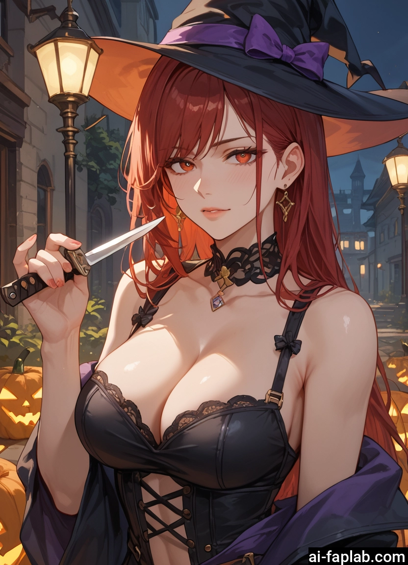 breasts, 1girl, hat, witch hat, jewelry, long hair · Yamete.gg