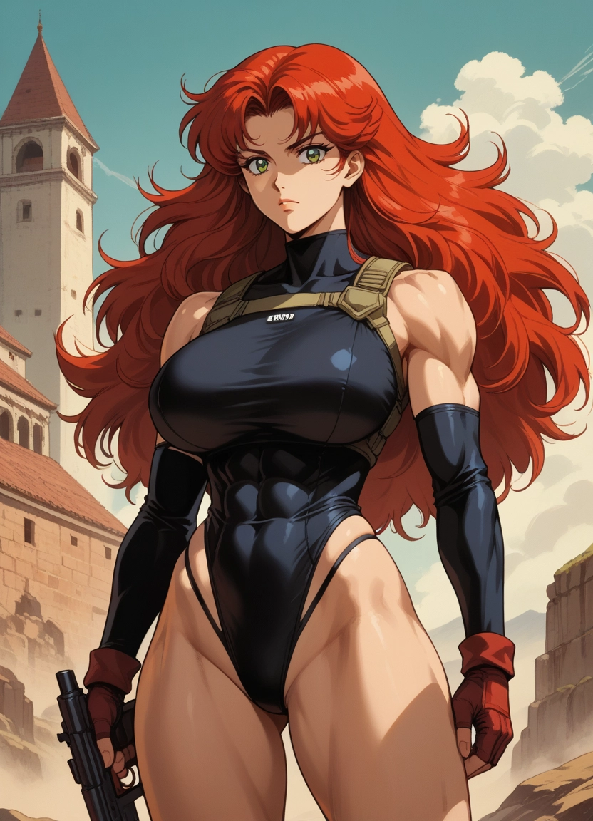 1girl, solo, breasts, weapon, gloves, gun · Yamete.gg