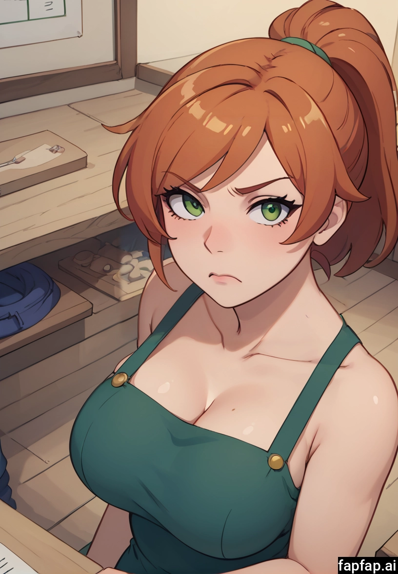 1girl, breasts, green eyes, cleavage, solo, looking at viewer · Yamete.gg