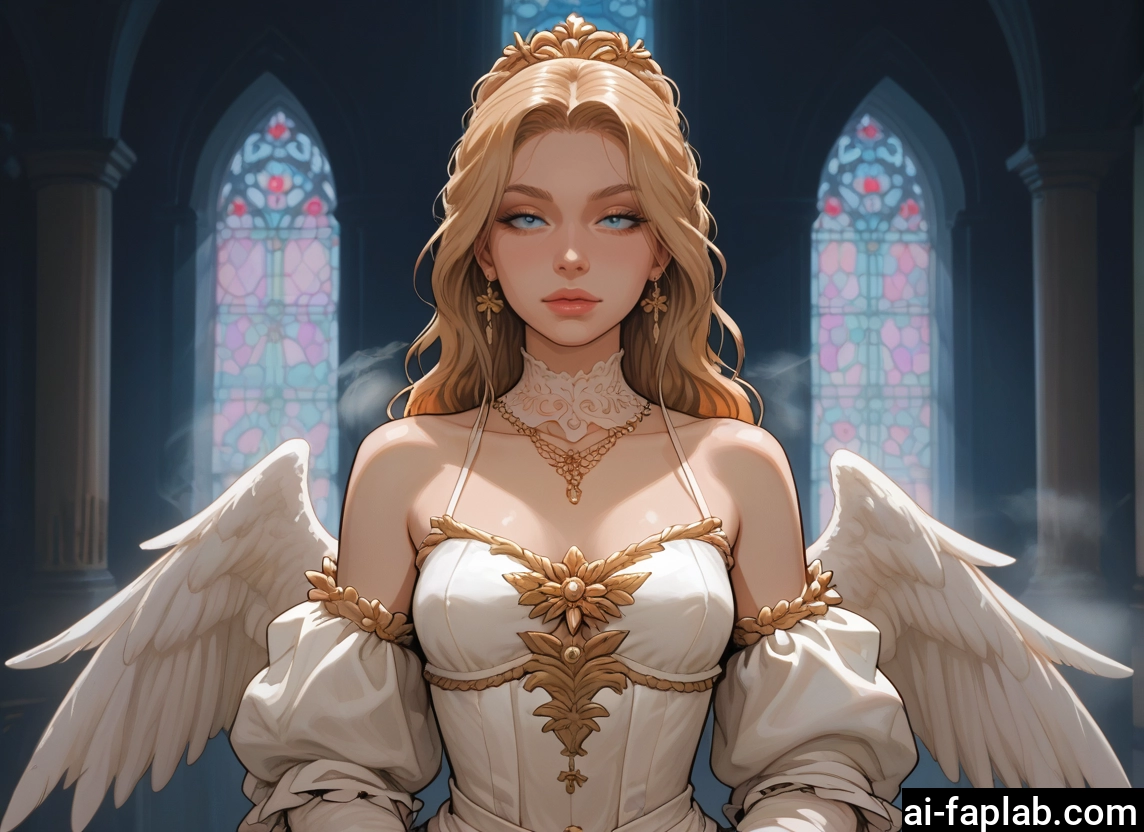 1girl, wings, solo, blonde hair, blue eyes, jewelry · Yamete.gg