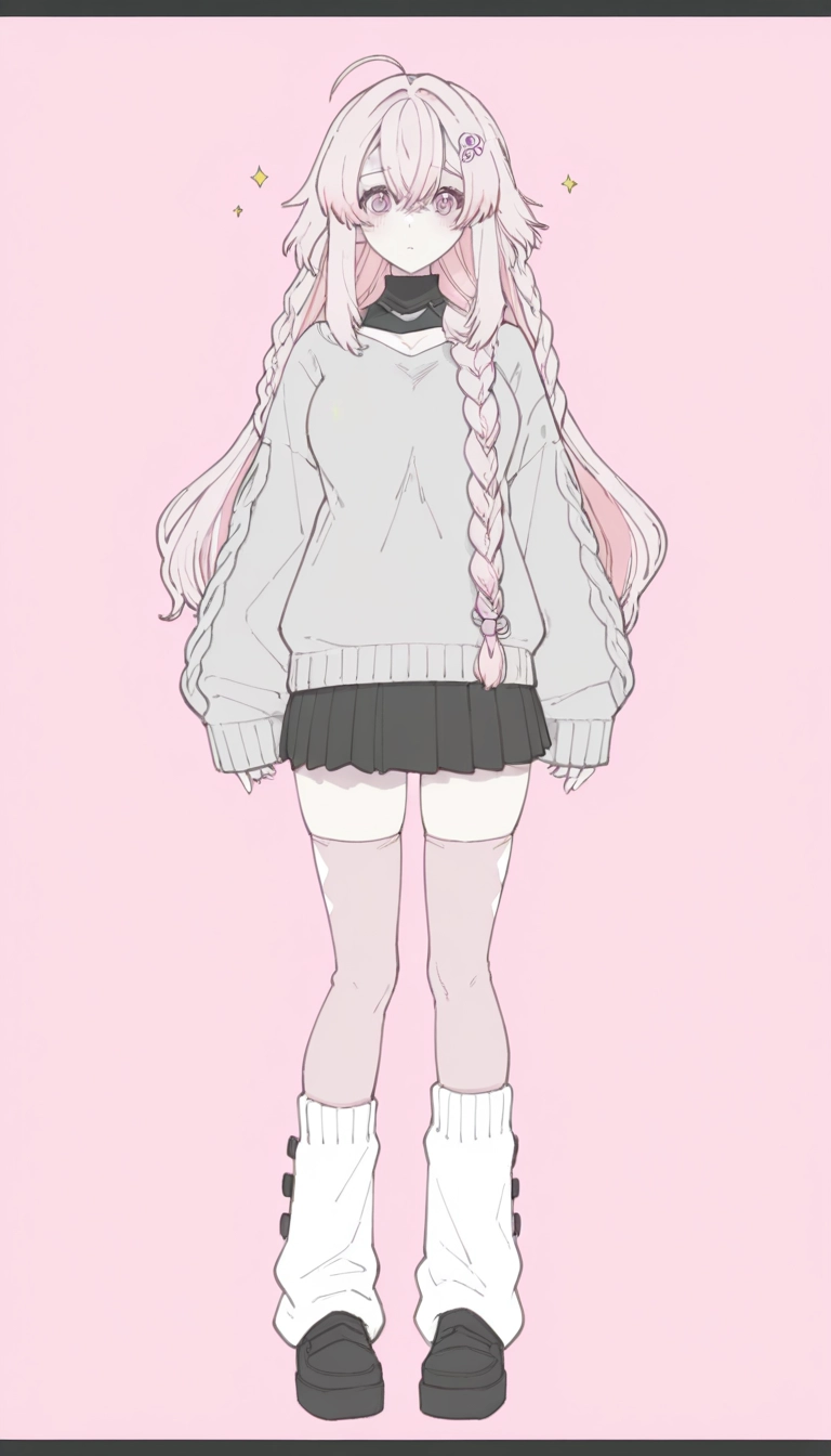 1girl, solo, skirt, long hair, thighhighs, full body