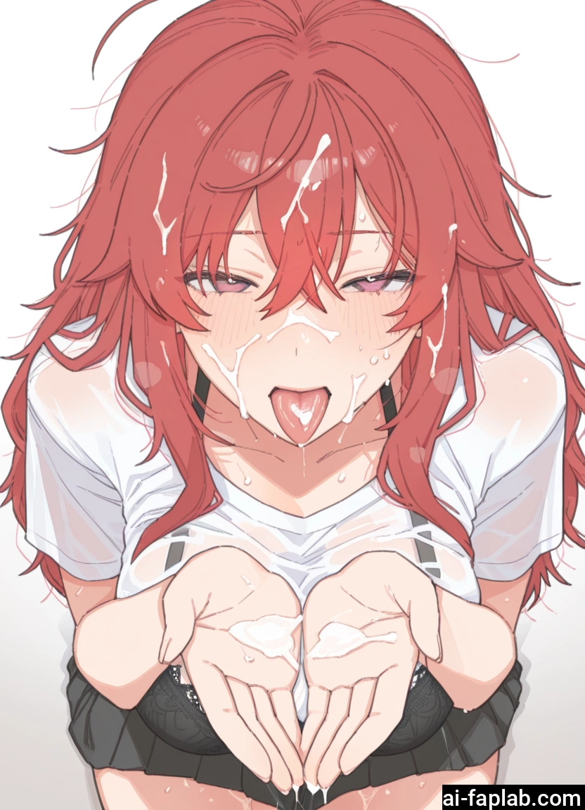 1girl, cum, breasts, underwear, tongue, tongue out · Yamete.gg