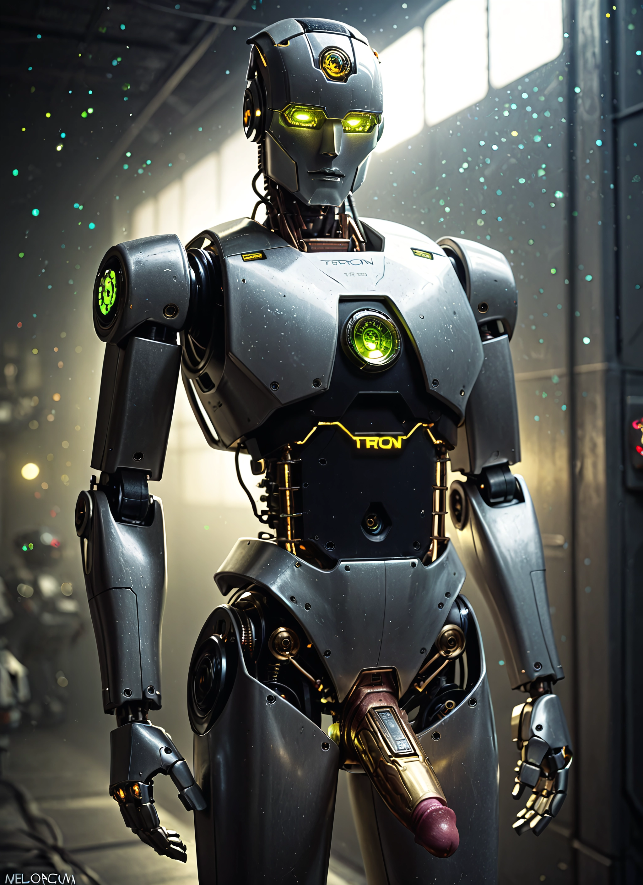 futanari, penis, science fiction, solo, humanoid robot, glowing · Yamete.gg