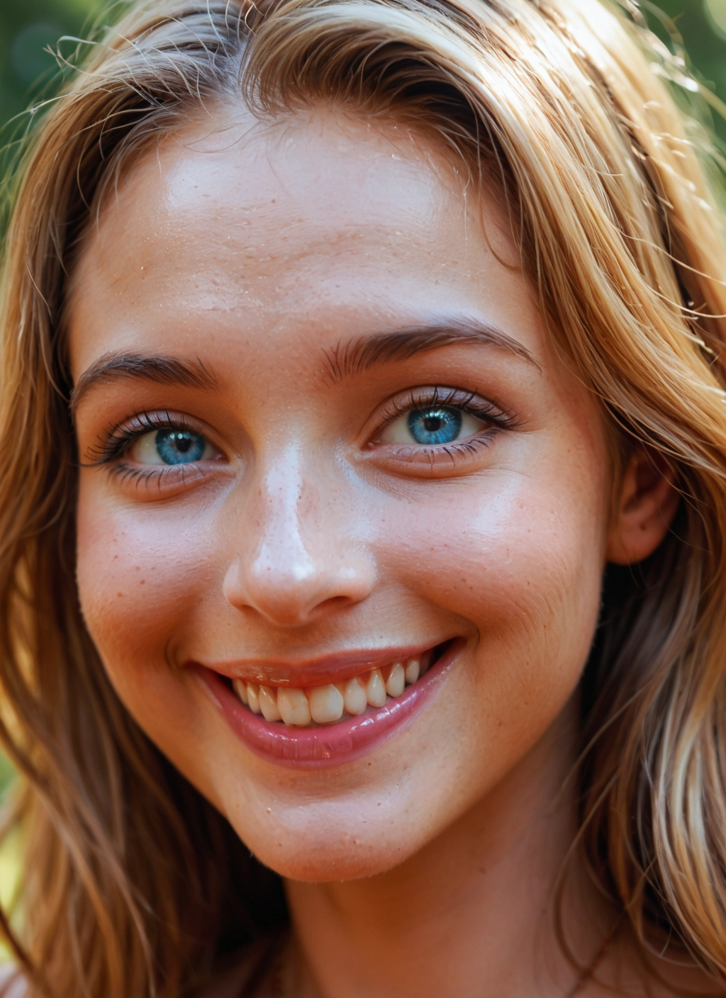 1girl, solo, smile, blue eyes, blonde hair, freckles · Yamete.gg