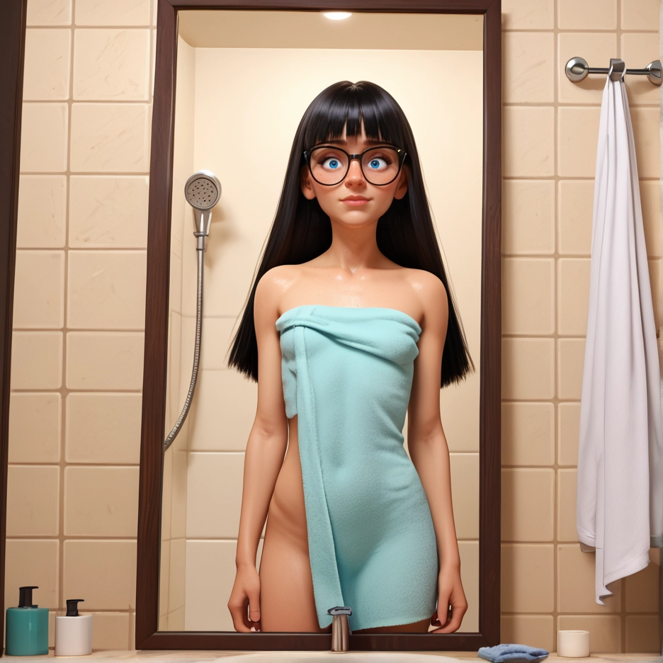1girl, breasts, nipples, solo, glasses, nude · Yamete.gg
