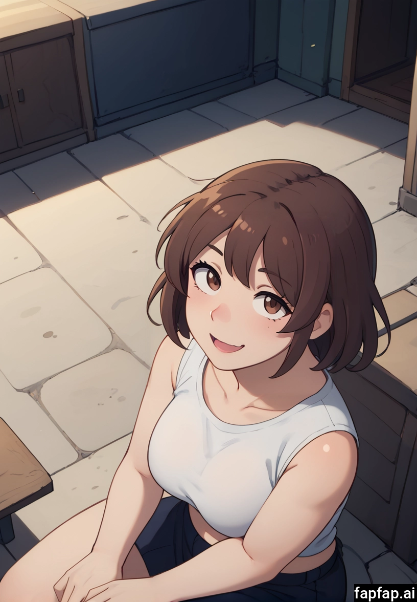 1girl, brown hair, brown eyes, solo, looking at viewer, smile