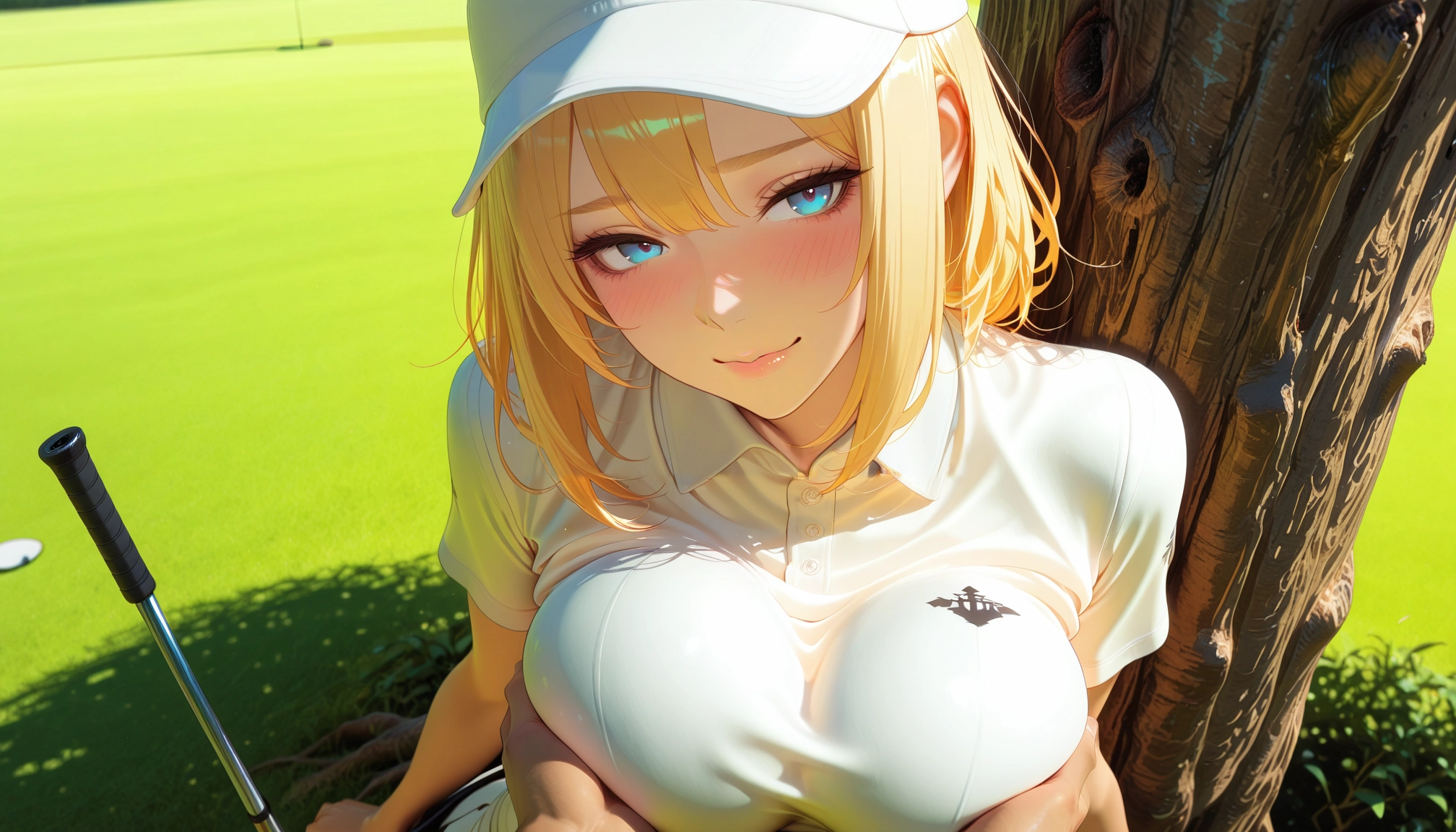 1girl, breasts, blonde hair, blue eyes, blush, looking at viewer · Yamete.gg