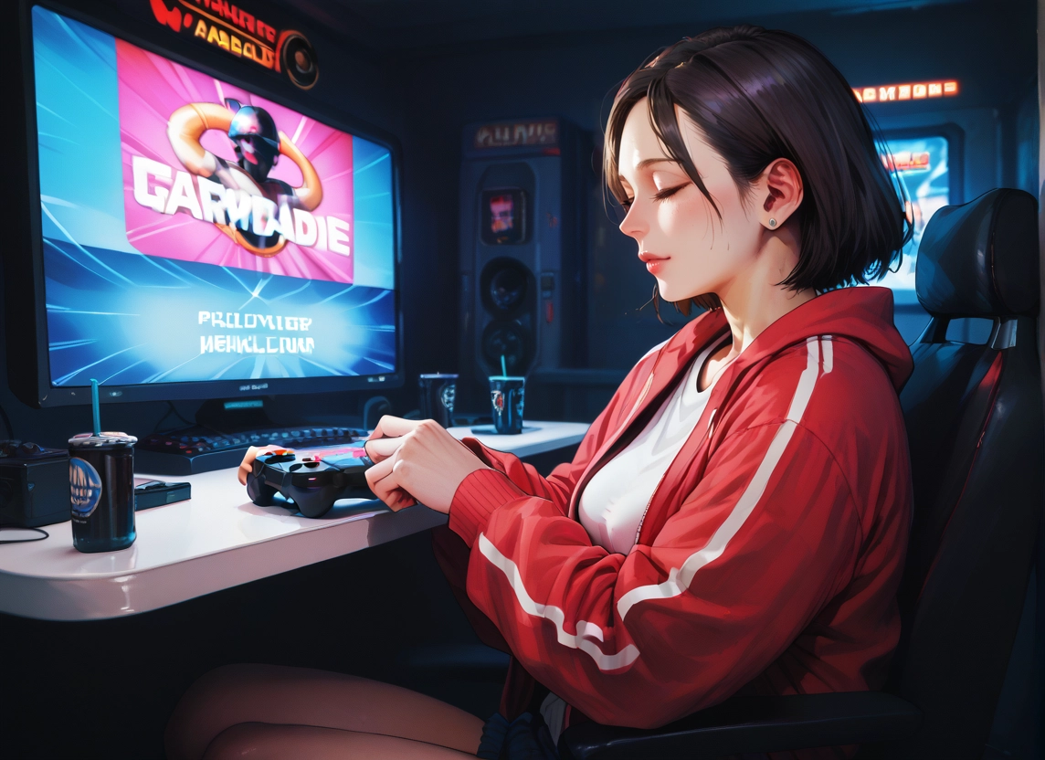 1girl, solo, short hair, closed eyes, sitting, jacket · Yamete.gg
