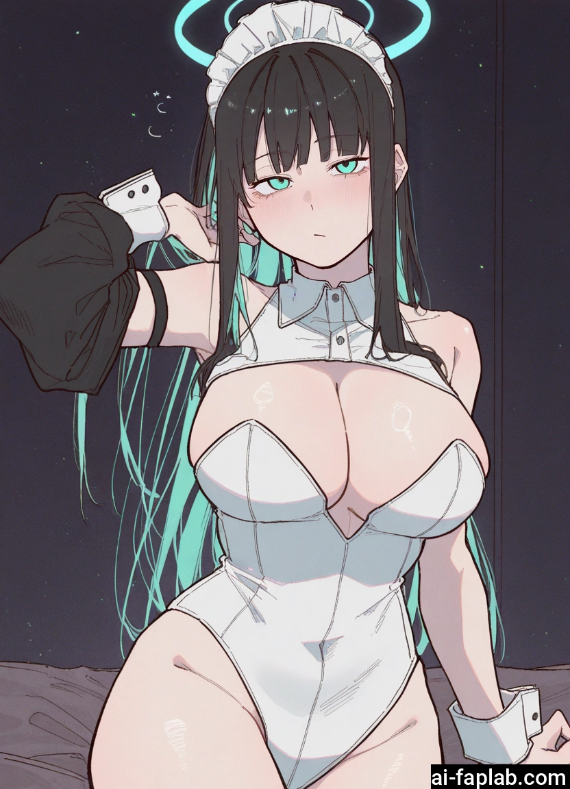 1girl, breasts, large breasts, black hair, leotard, solo
