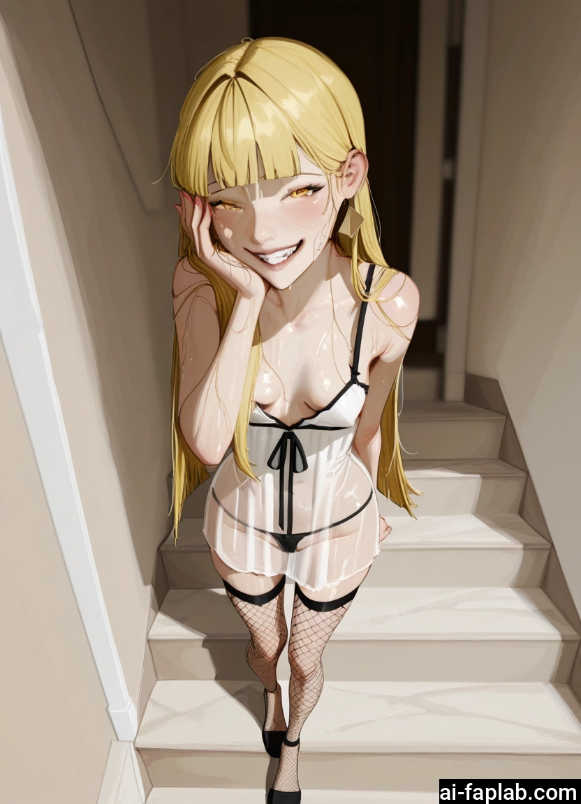 1girl, blonde hair, breasts, long hair, underwear, panties