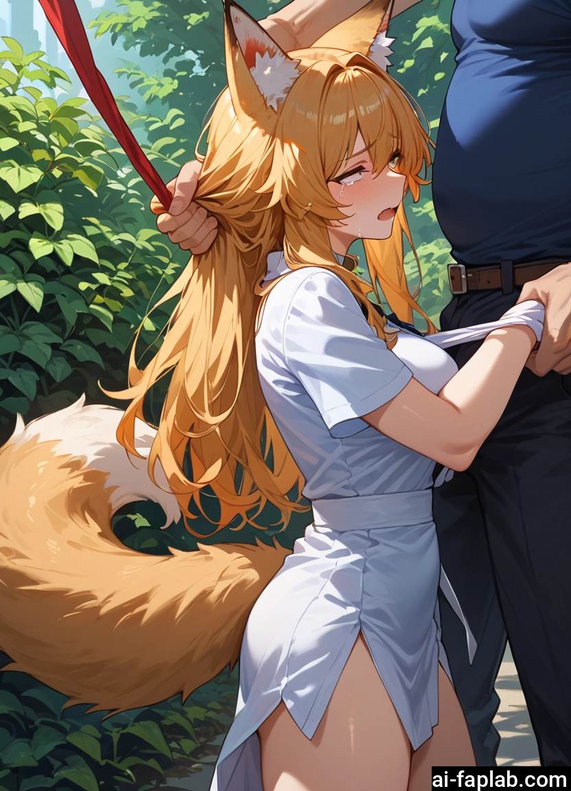 animal ears, 1girl, tail, long hair, 1boy, blonde hair