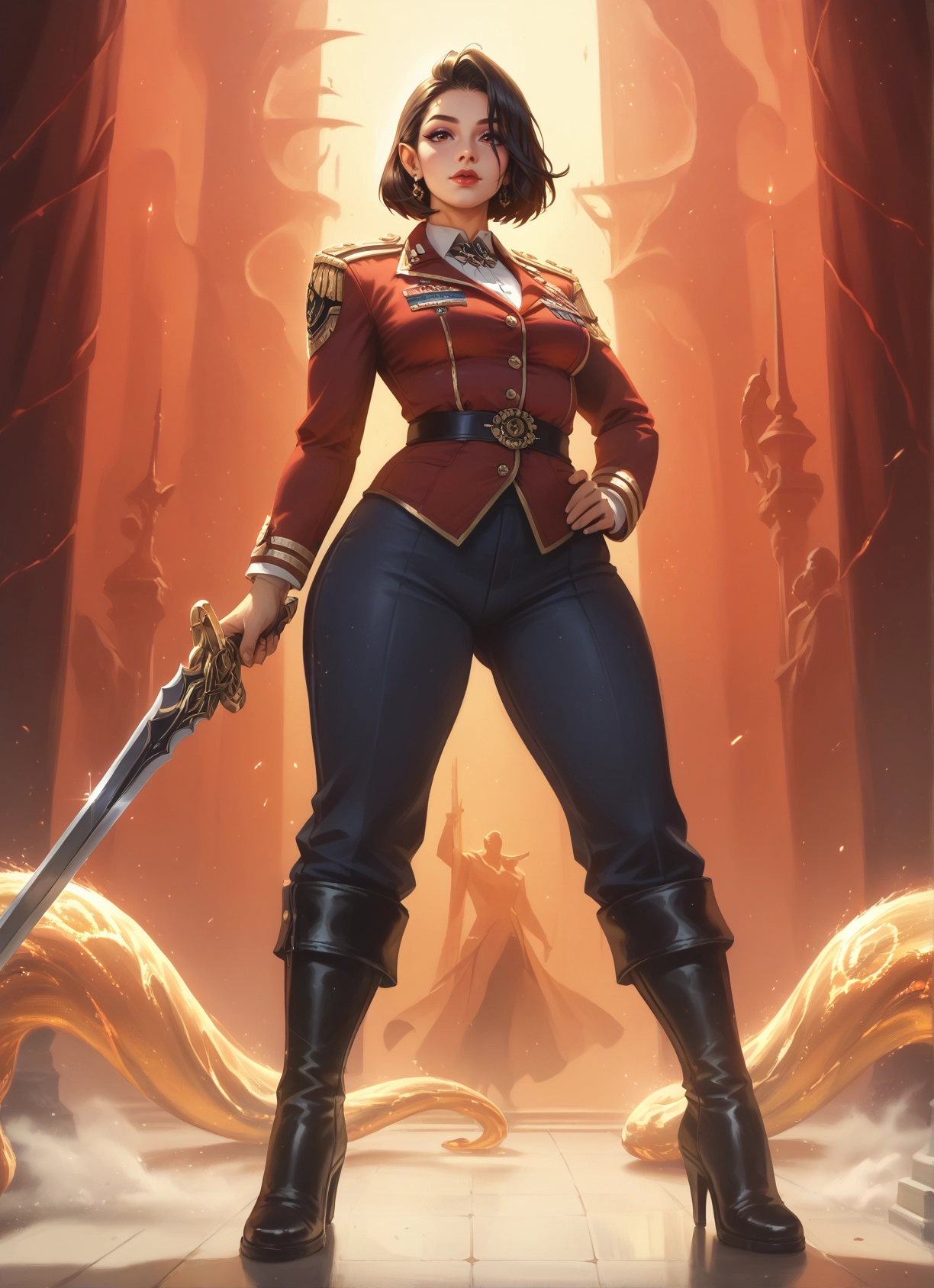 weapon, sword, boots, jewelry, earrings, high heels · Yamete.gg