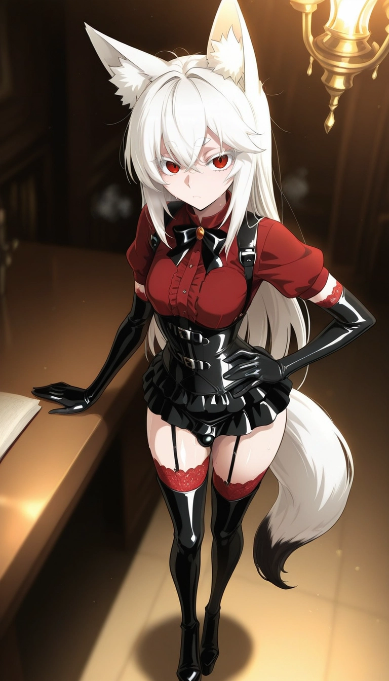 1girl, animal ears, gloves, elbow gloves, thighhighs, solo · Yamete.gg