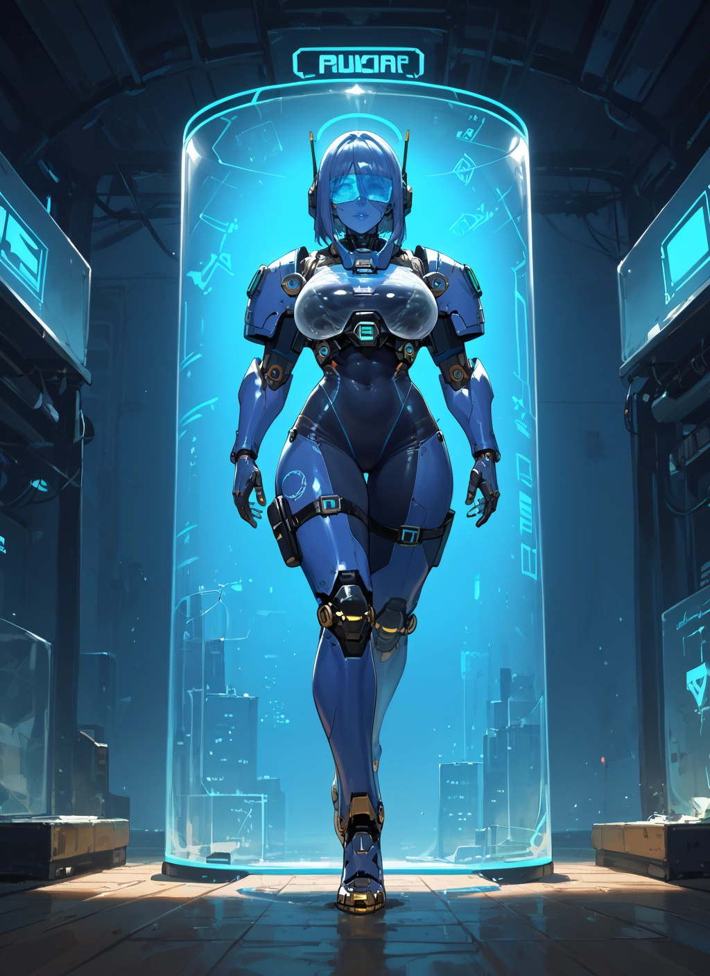 1girl, breasts, solo, large breasts, bodysuit, short hair · Yamete.gg