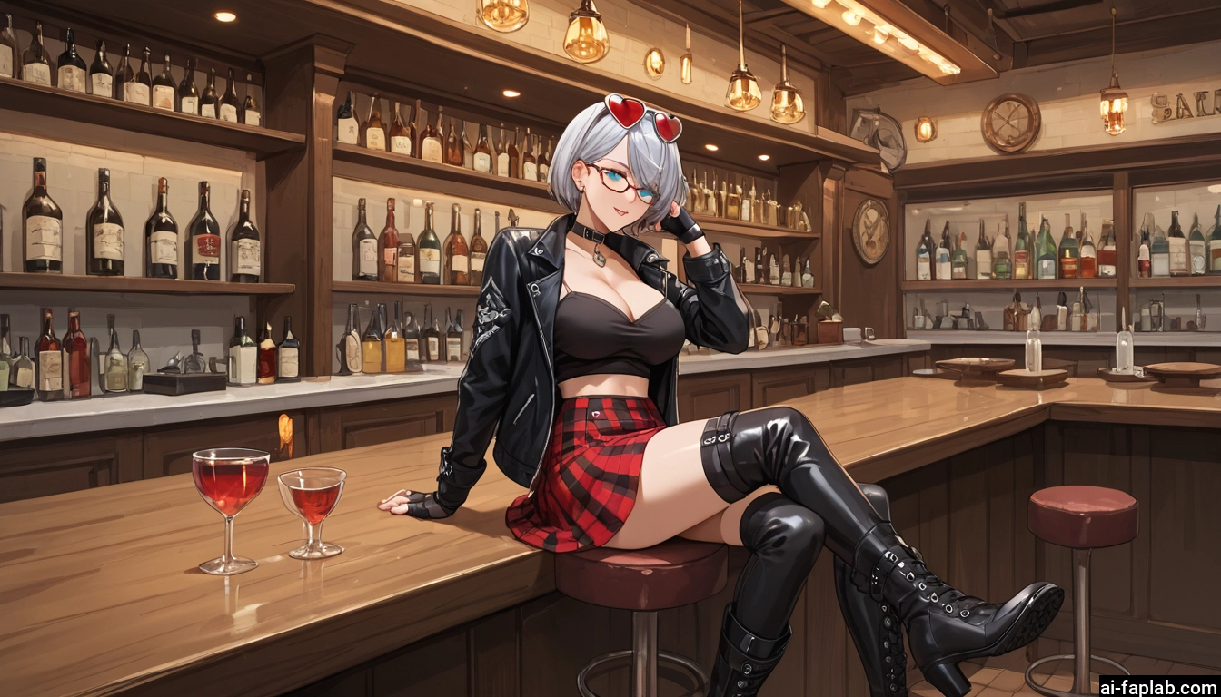 1girl, breasts, thighhighs, skirt, jacket, boots · Yamete.gg