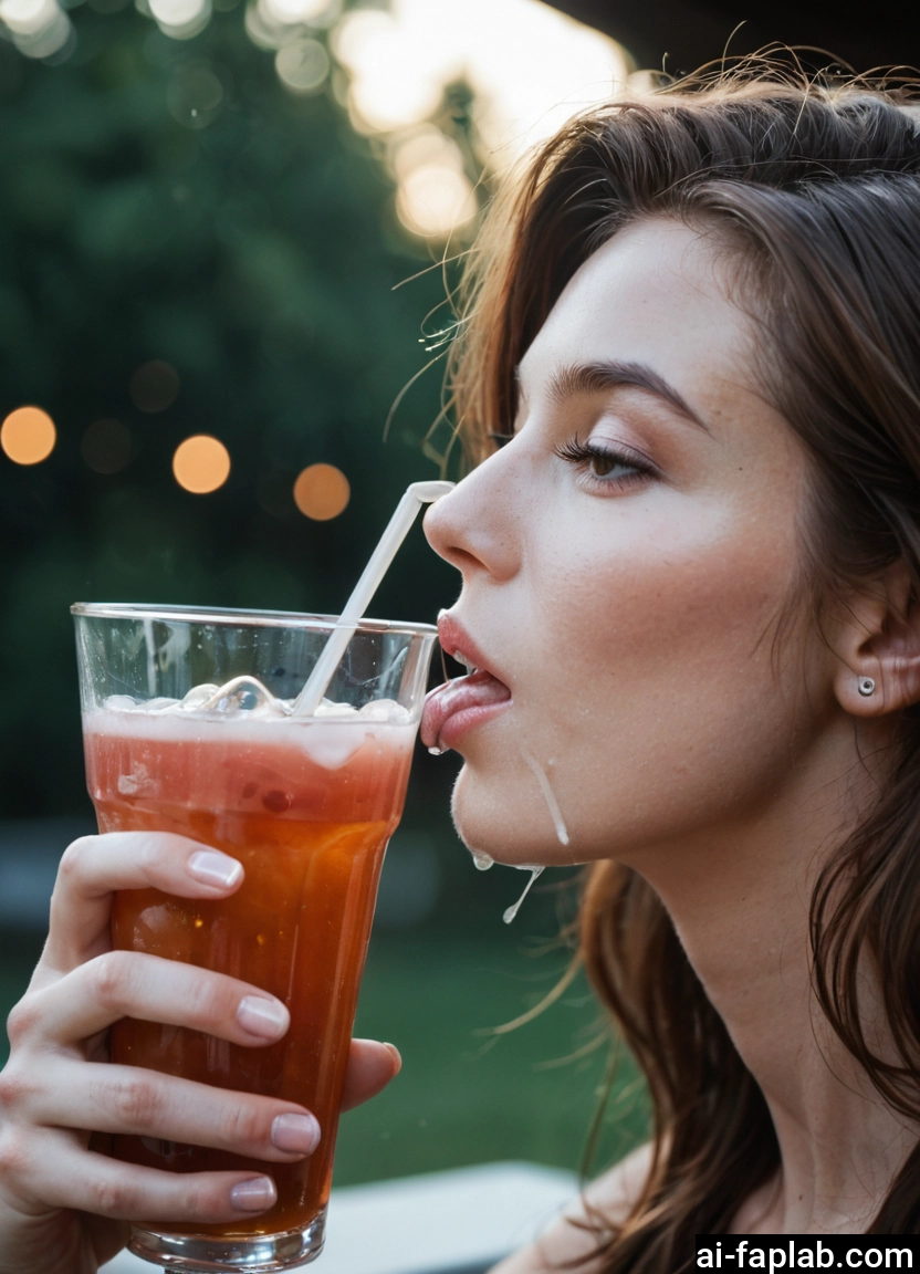 1girl, solo, drinking straw, jewelry, cup, drinking · Yamete.gg